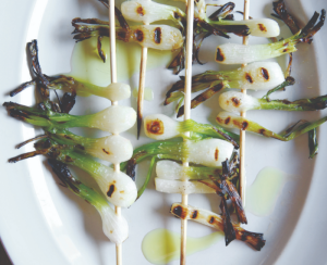 grilled scallions