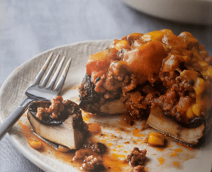 Chipotle Beef Stuffed Portobello Mushrooms