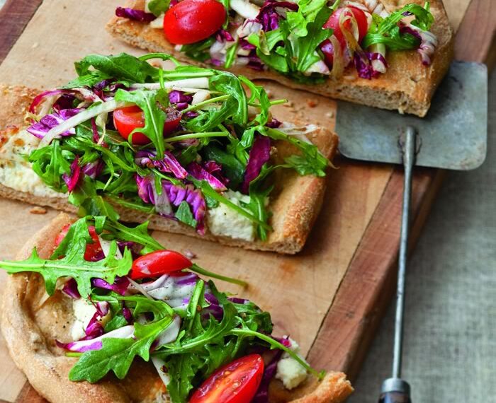 Individual Tri-Color Salad Pizzas