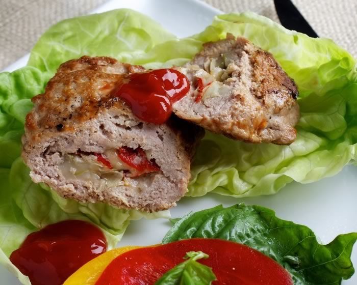 Antipasto-Stuffed Turkey Burgers