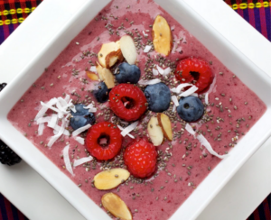 cherry berry smoothie bowl - brain food 