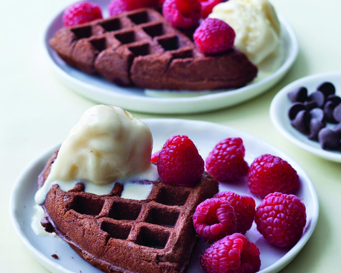 Brownie Stuffed Waffle a la Mode