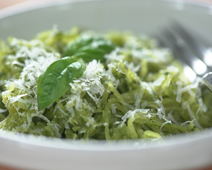 Spaghetti Squash with Basil Pesto