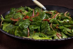 Warm Spinach Salad with Mushrooms and Sun Dried Tomatoes