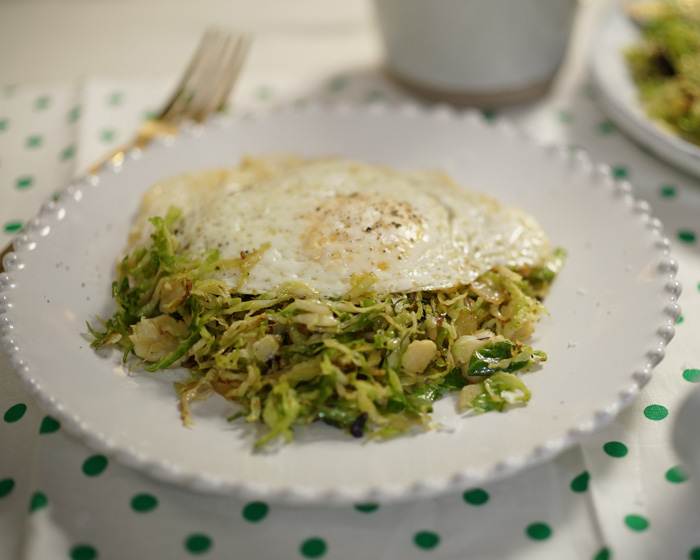 3-Ingredient Brussels Sprout Hash with Egg