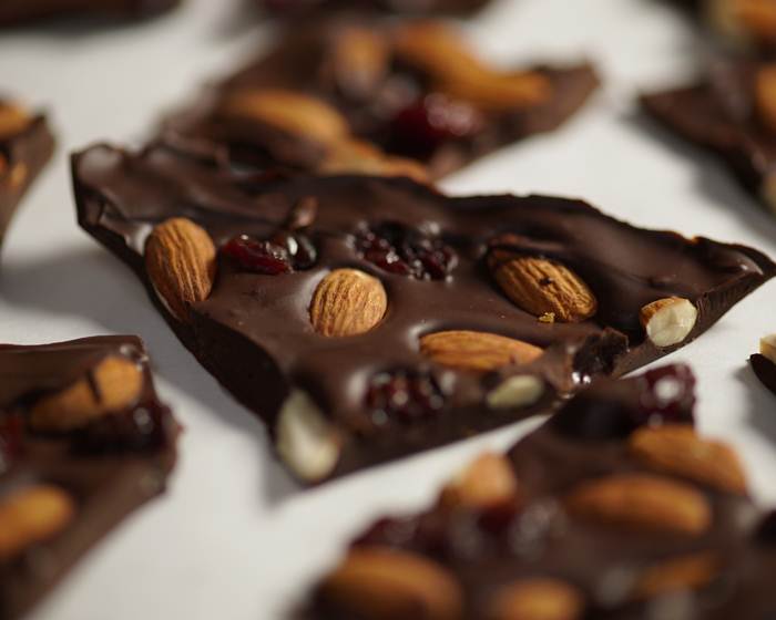3-Ingredient Chocolate Almond Bark with Cherries