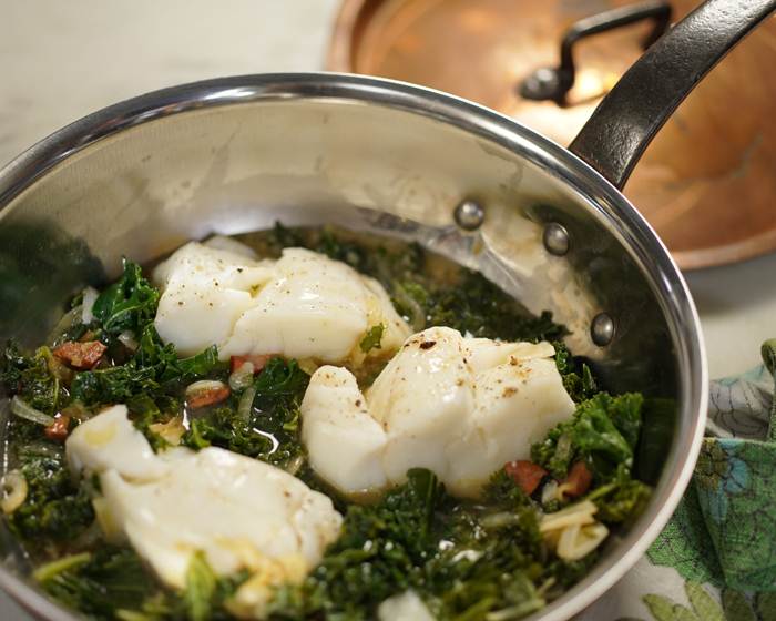 code with kale and chorizo in broth