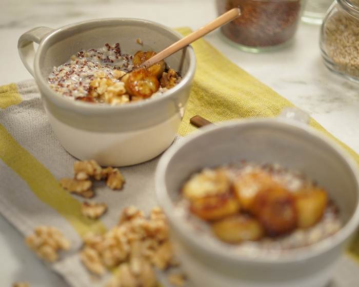 Breakfast Grain Bowl with Caramelized Banana