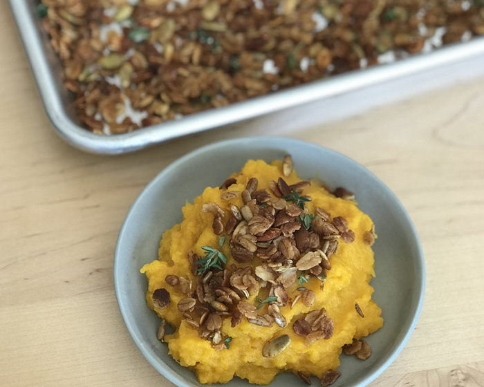 Roasted Butternut Squash with Savory Granola