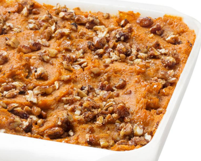 Sweet Potato Casserole with Pecan Topping