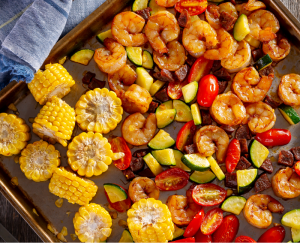 Smoky Shrimp with Corn, Zucchini, and Tomatoes