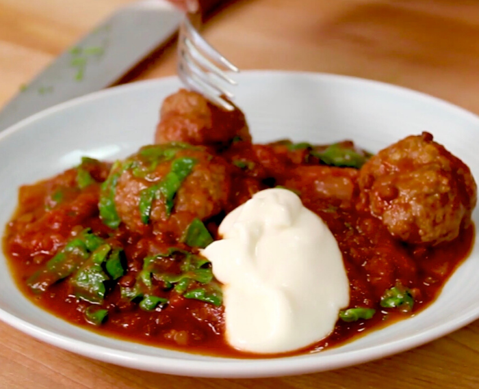 Lamb Meatballs with Lentils in an Aromatic Tomato Sauce