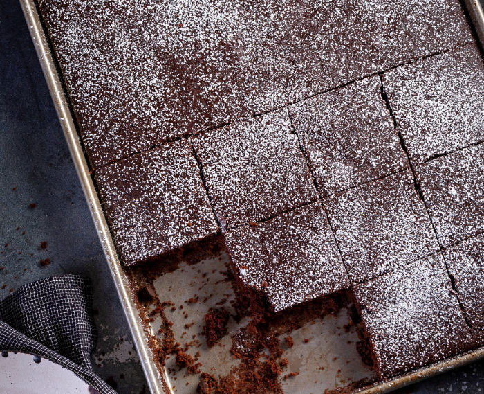 Chocolate-Chocolate Chip Sheet Cake