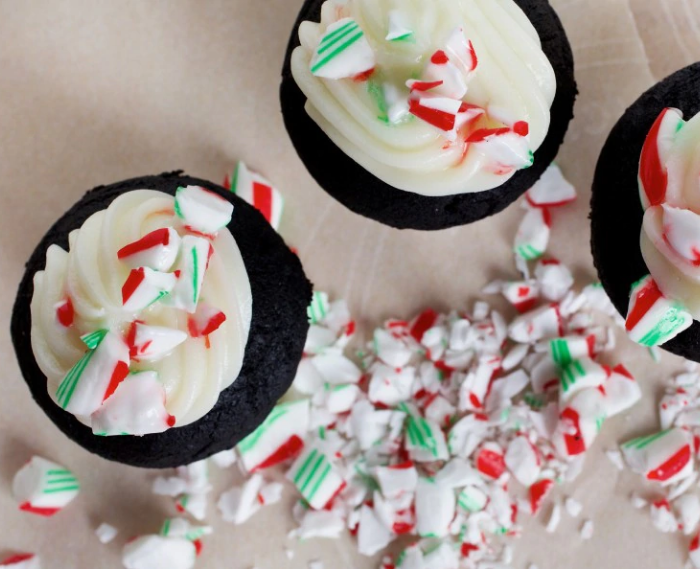 Chocolate Candy Cane Cupcakes