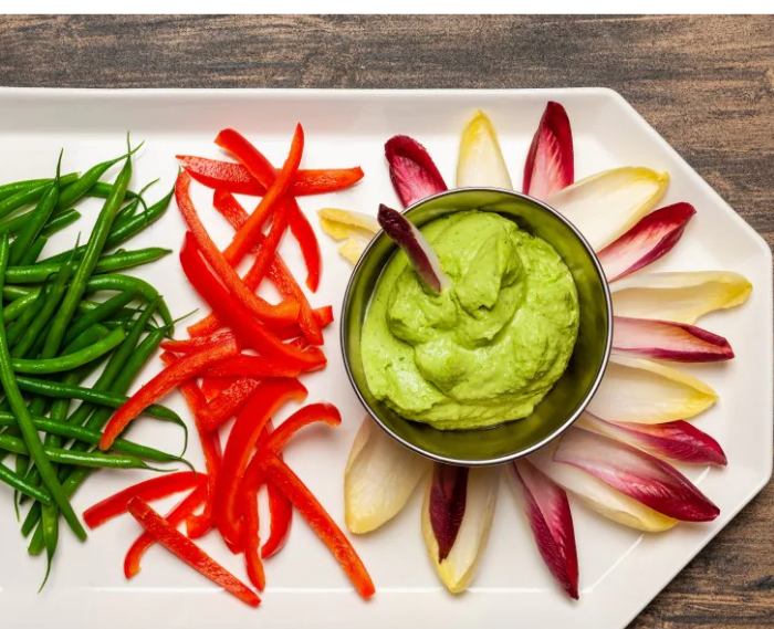 Holiday Vegetable Platter With Herbed Avocado Dip