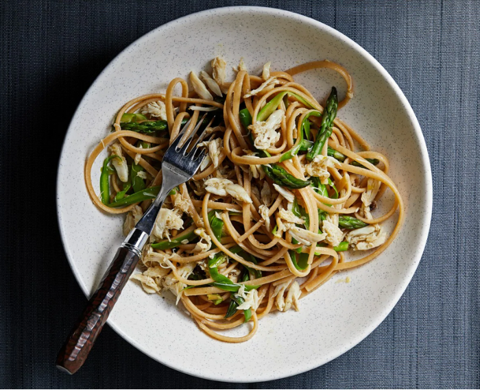 fettuccine with crab