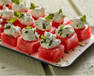 Watermelon With Herbed Goat Cheese Whip