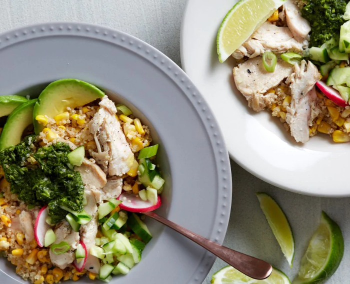 Corn and Quinoa Bowls With Herb Sauce