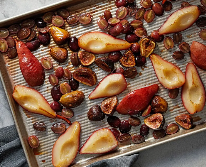 Roasted Fall Fruit With Balsamic-Ginger Glaze