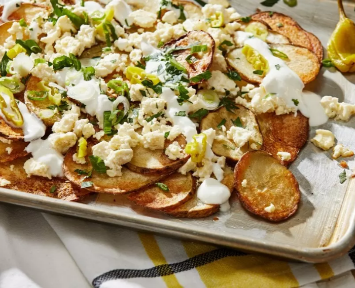 Greek-ish Potato Nachos