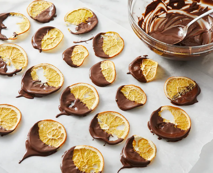 Chocolate-Dipped Orange Crisps