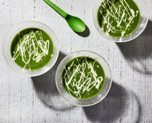 Creamy Spinach Soup with Goat Cheese