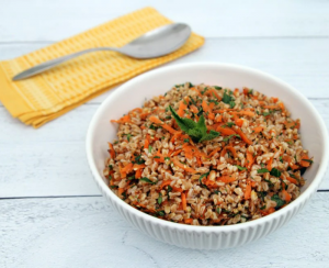Grain Salad With Carrot, Herbs and Sesame Seeds