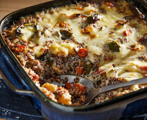 Quinoa and Roasted Vegetable Bake with Gruyere