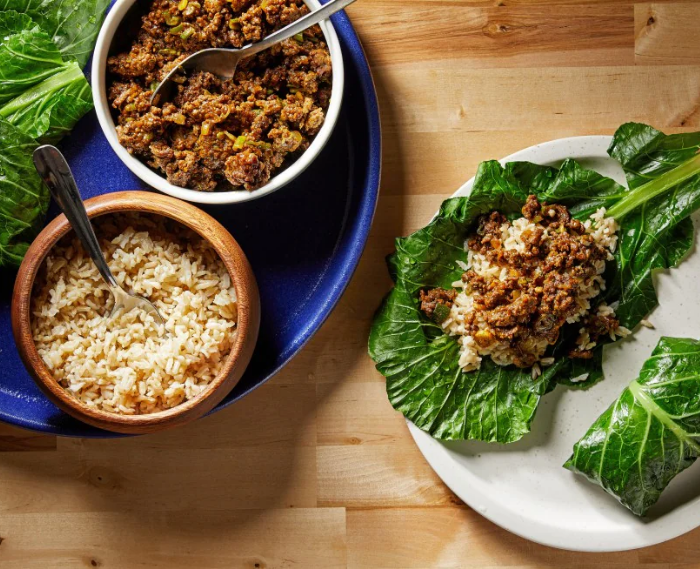 Jamaican-Spiced Beef Collard Wraps