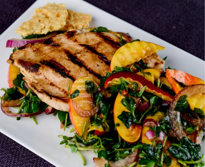 Balsamic Chicken With Watercress and Nectarine Salad