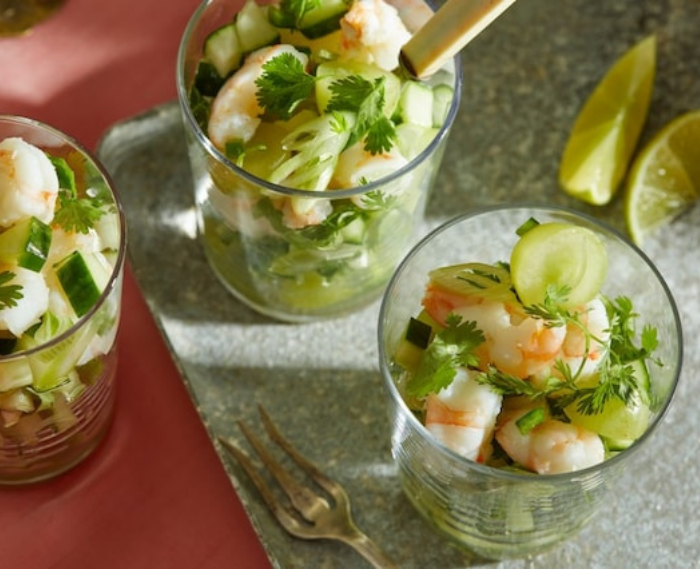 Ceviche-Style Shrimp Cocktail With Green Grapes