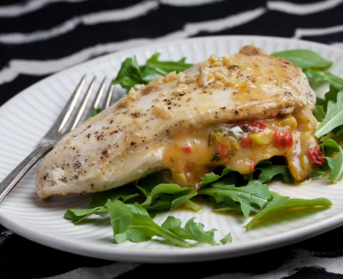 Roasted Red Pepper Stuffed Chicken Breasts