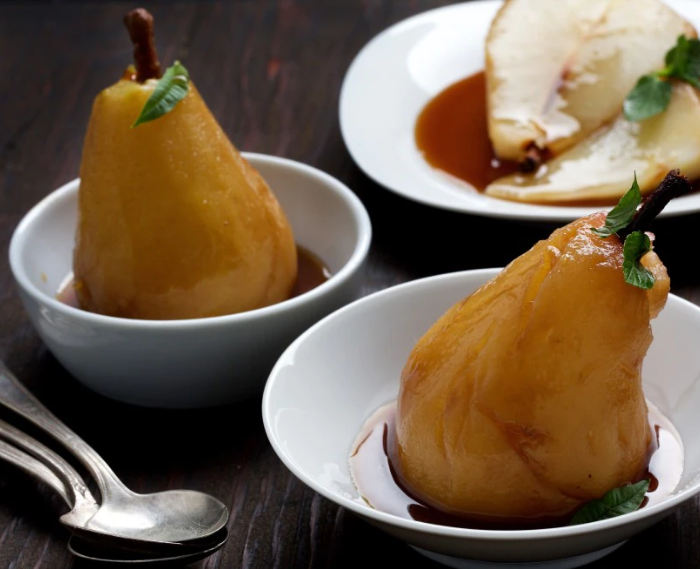 Earl Grey Tea and Brandy Poached Pears
