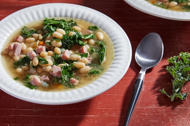 Navy Bean Soup with Kale and Ham