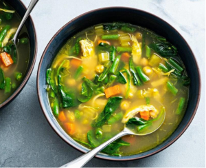 Golden Chicken Vegetable Soup With Chickpeas