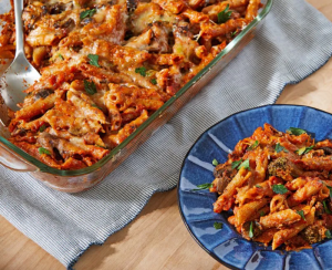 Three Cheese Pasta and Vegetable Bake