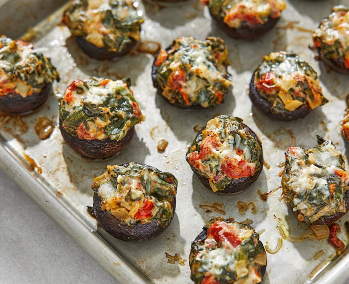 Spinach and Cheese Stuffed Mushrooms