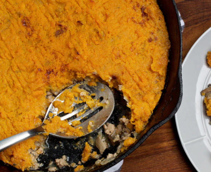 Turkey and Sweet Potato Skillet Pie