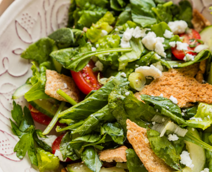 Greek Salad With Crispy Pita