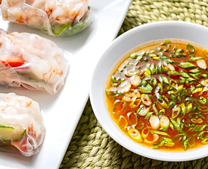 Colorful Summer Rolls With Dipping Sauce
