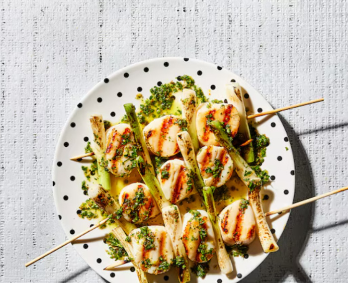 Grilled Scallops With Lemon-Herb Drizzle